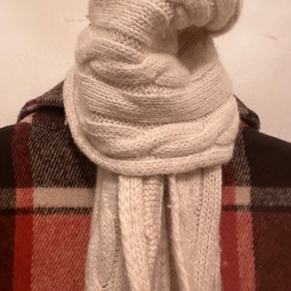 Ralph Lauren Ivory long Winter scarf